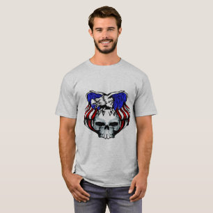 Camiseta Calavera de águila patriótica, personalizar,
