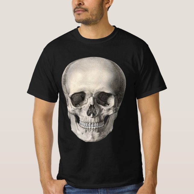 Camiseta Calavera de anatomía humana vintage, esqueleto de  (Anverso)