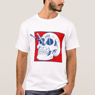Camiseta Calavera de artista con lápices y pinceles