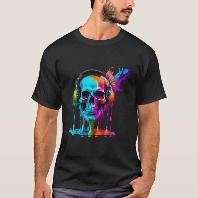 Camiseta Calavera de auriculares (Anverso)