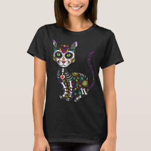 Camiseta Calavera De Azúcar Cato Mexicano Halloween Día Del