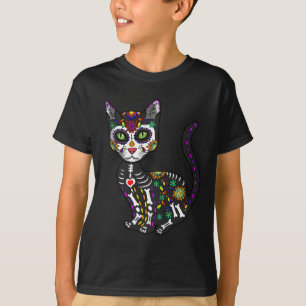 Camiseta Calavera De Azúcar Cato Mexicano Halloween Día Del