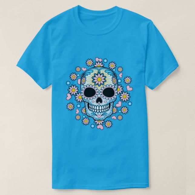 Camiseta Calavera de azúcar colorida (Diseño del anverso)