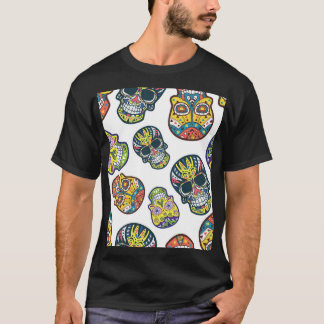 Camiseta Calavera de azúcar colorida: patrón intrincado.
