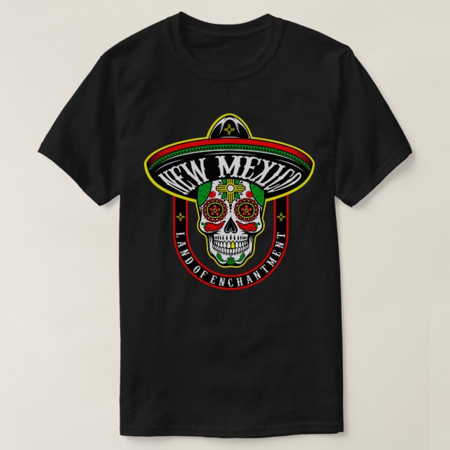 Camiseta Calavera de azúcar con temática de Nuevo México (Diseño del anverso)