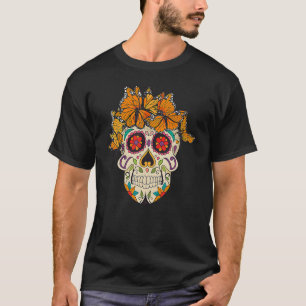 Camiseta Calavera de azúcar de la mariposa monarca