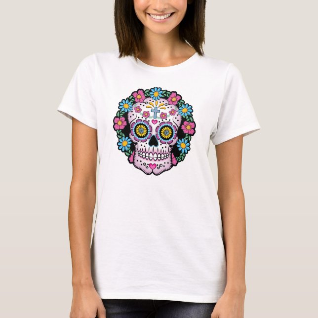 Camiseta Calavera de azúcar de los muertos (Anverso)