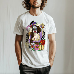 Camiseta Calavera de azúcar de Steampunk