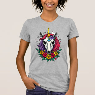 Camiseta Calavera de azúcar de unicornio arte mexicano, cam