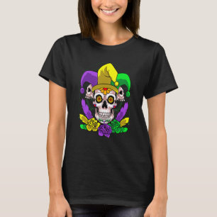 Camiseta Calavera de azúcar Dia De Los Muertos Bufón Mardi
