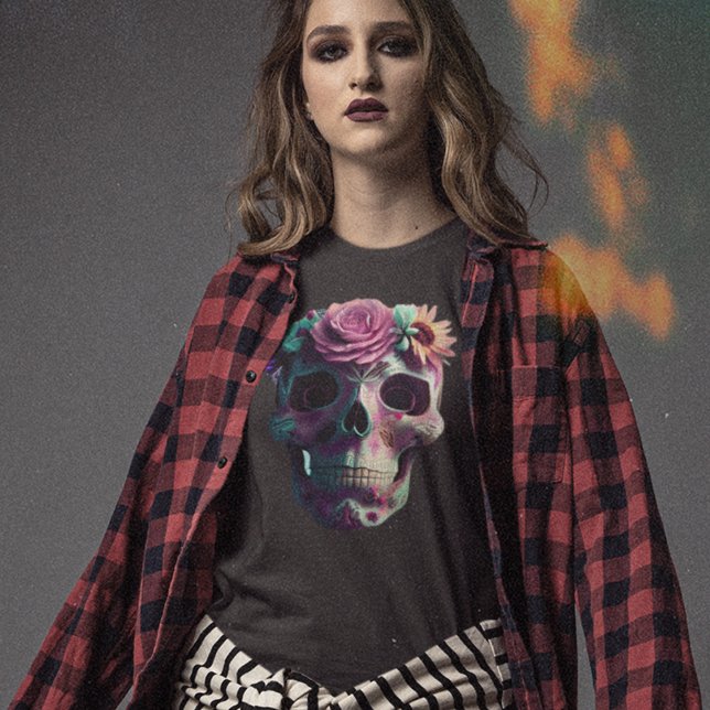 Camiseta Calavera de azúcar, Día de los Muertos, Cráneo ros (Subido por el creador)
