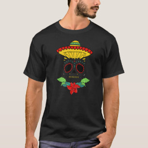Camiseta Calavera de azúcar en el Día Muerto Cuesta Flores 