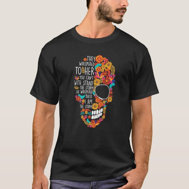 Camiseta Calavera De Azúcar En Flor Día Muertos Día De Muer (Anverso)