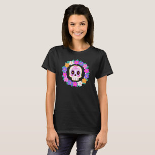 Camiseta Calavera de azúcar floral