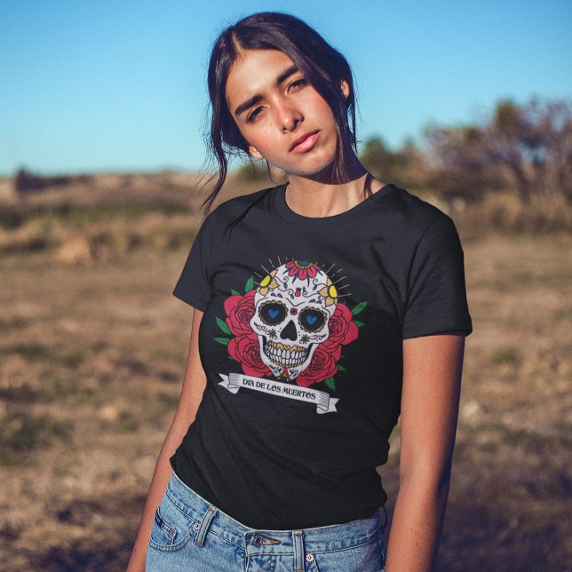Camiseta Calavera de azúcar floral Dia de Los Muertos (Subido por el creador)