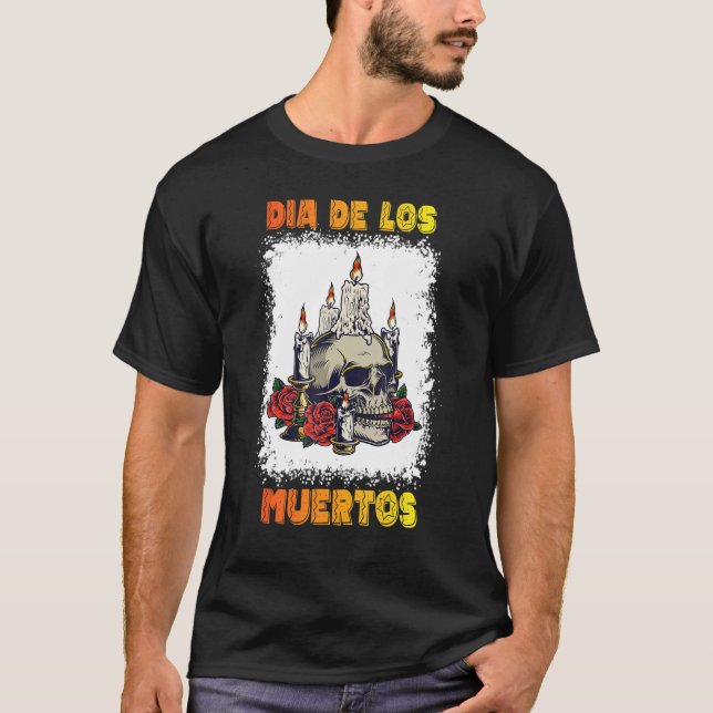 Camiseta Calavera De Azúcar Floral Día De Los Muertos Día D (Anverso)