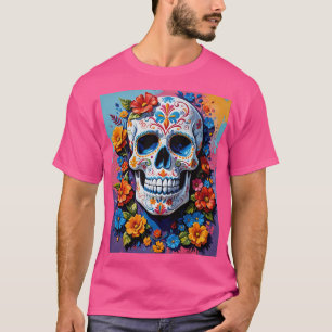 Camiseta Calavera de azúcar floral Día De Los Muertos Tee