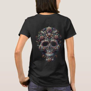 Camiseta Calavera de azúcar floral vibrante