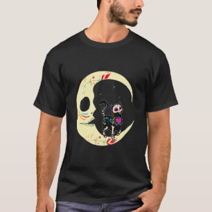 Camiseta Calavera de azúcar gato luna Día de los Muertos me