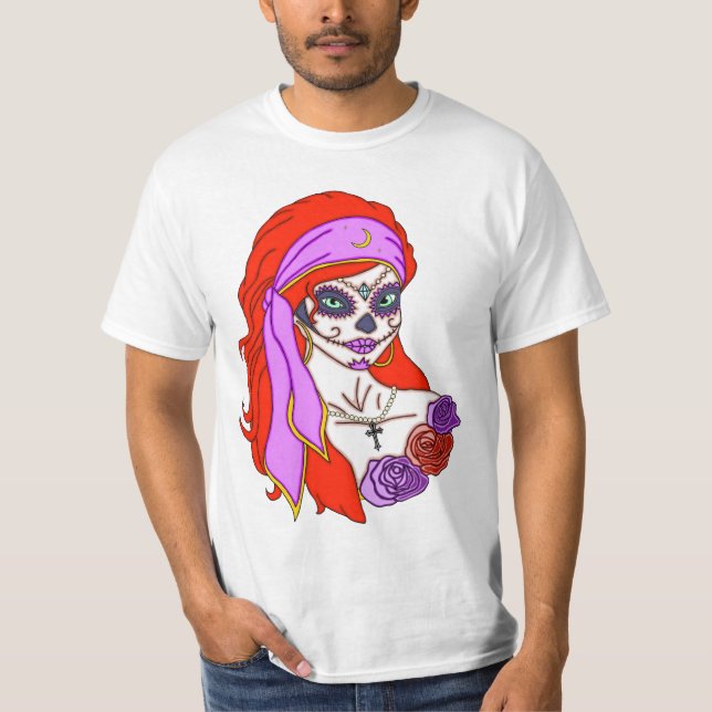 Camiseta Calavera de azúcar gitana (Anverso)