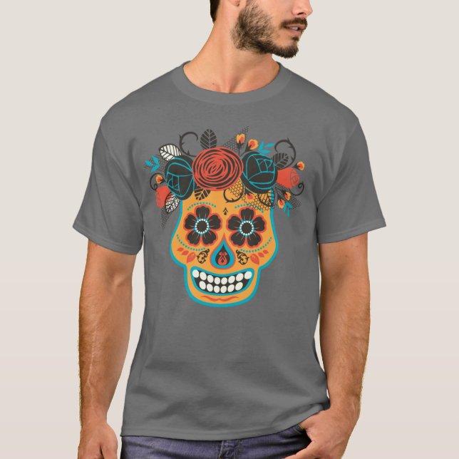 Camiseta Calavera de azúcar Naranja de los Muertos (Anverso)