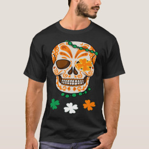 Camiseta Calavera de azúcar naranja Día de San Patricio Día