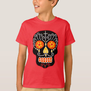 Camiseta Calavera de Azúcar Negro