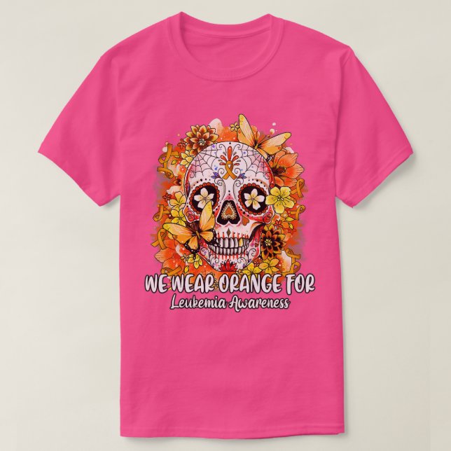 Camiseta Calavera De Azúcar Usamos Naranja Para Concienciac (Diseño del anverso)