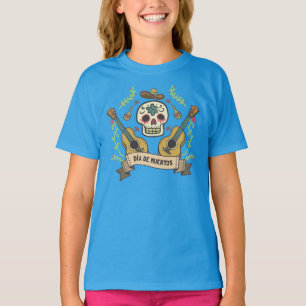 Camiseta Calavera de azúcar y Guitars Dia de Muertos Sleeve