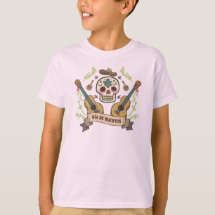 Camiseta Calavera de azúcar y Guitars Dia de Muertos Sleeve