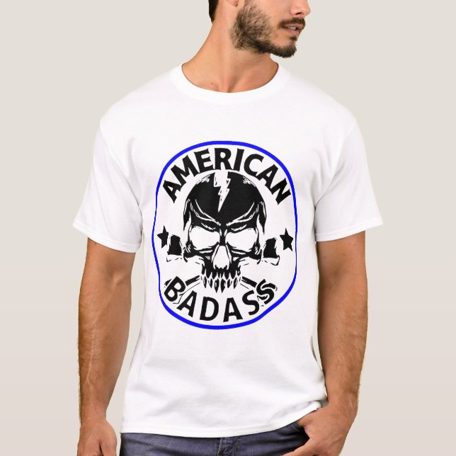 Camiseta Calavera de Badass norteamericana © FB @ #USAPatri (Anverso)