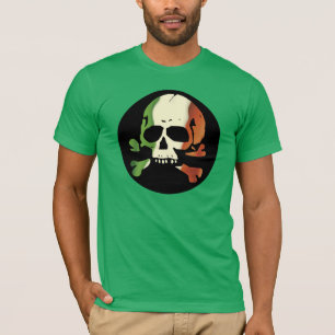Camiseta Calavera de bandera irlandesa lisa