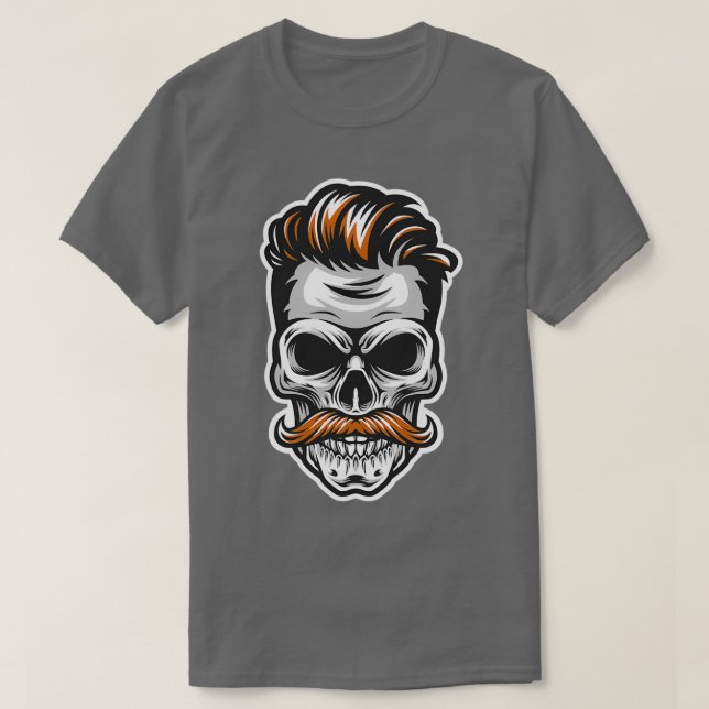 Camiseta Calavera de bigote (Diseño del anverso)