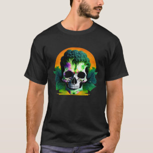 Camiseta Calavera de brócoli esqueleto acuarela gráfico veg