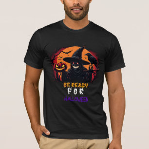 Camiseta Calavera de bruja de Halloween en escena nocturna