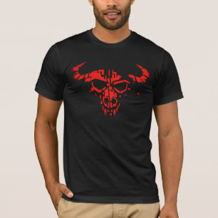 Camiseta Calavera de Búfalo Tribal Roja