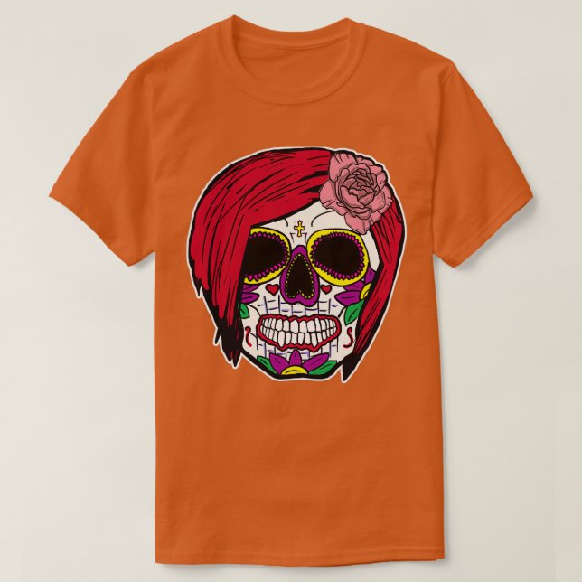 Camiseta Calavera de cabeza roja 2 (Diseño del anverso)
