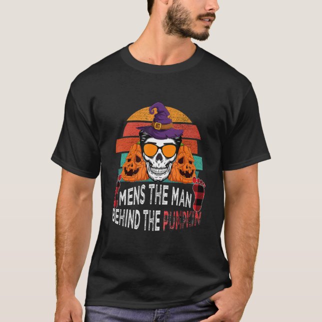 Camiseta Calavera de calabaza para hombres con mantas de bú (Anverso)