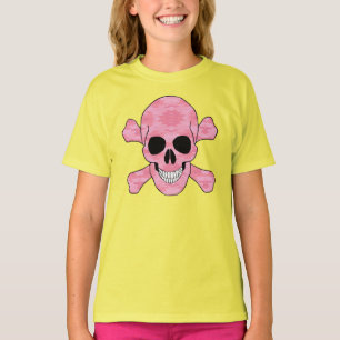 Camiseta Calavera De Camuflaje Rosa Y Camisas Cruzadas