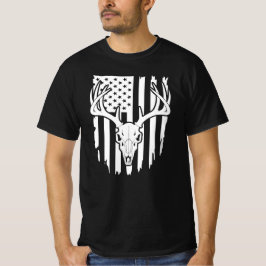 Camiseta Calavera de Ciervo Bandera Americana