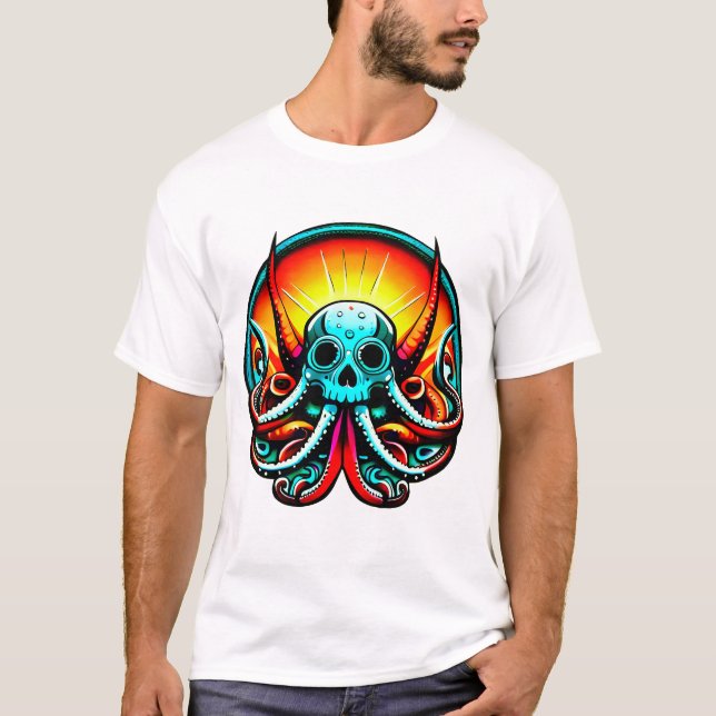 Camiseta Calavera De Colores Del Octopus (Anverso)