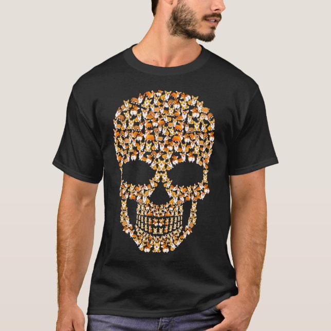 Camiseta Calavera de Corgi Halloween (Anverso)