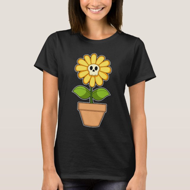 Camiseta Calavera de Flor de Halloween (Anverso)