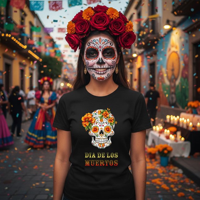 Camiseta Calavera de Flor Día de los Muertos (Subido por el creador)