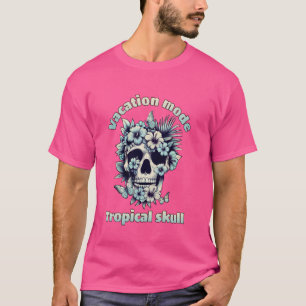 Camiseta Calavera de Flor Tropical Flores de verano y marip