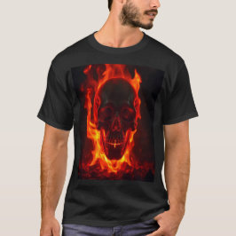 Camiseta Calavera de Fuego Llameante