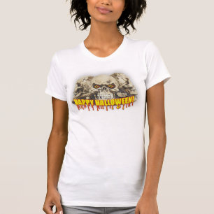 Camiseta/calavera de fuselaje de Jersey para mujer