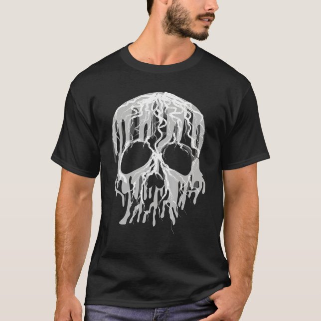 Camiseta Calavera de fusión animada T (Anverso)