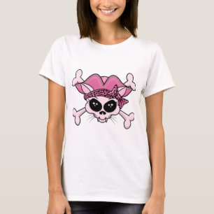 Camiseta Calavera de gatita pirata bonita