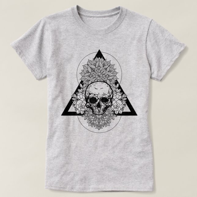 Camiseta Calavera de geometría sagrada (Diseño del anverso)